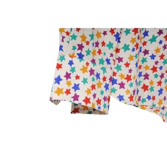 Saint Laurent Star Print Button Down Shirt Top Size F42 Silk Multi Color - Picture 4 of 7